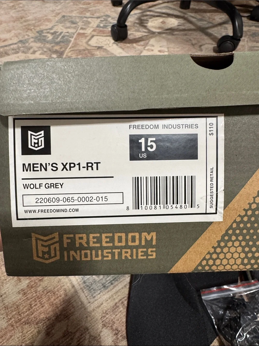 Freedom Industries Men’s XP1-RT Wolf Grey Tennis Shoes size 15 New in Box